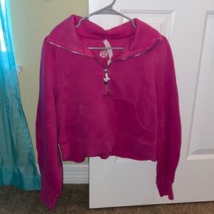 Pink Lululemon Scuba Funnel Neck Half Zip